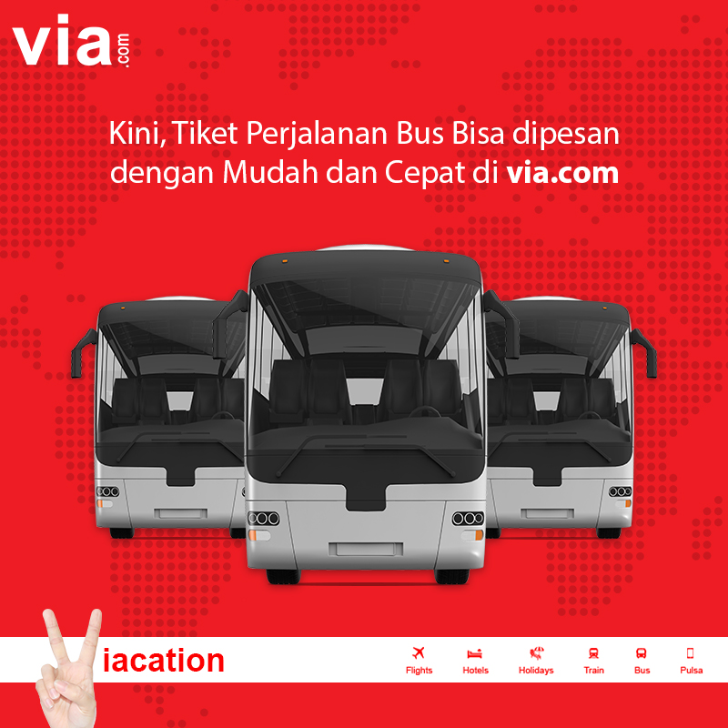 Sekarang, Reservasi Tiket Bus Bisa dari via.com