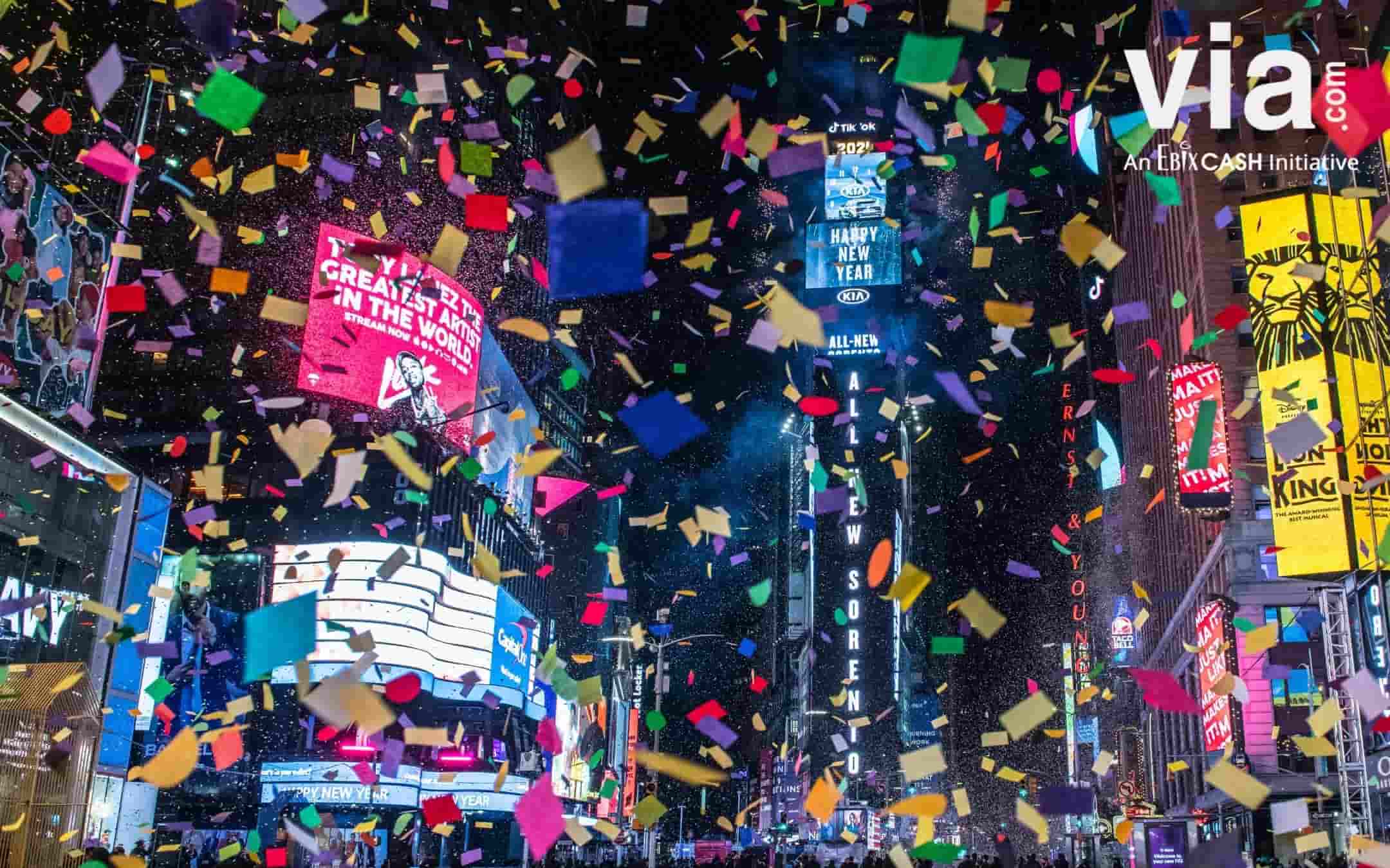 Keseruan Perayaan Tahun Baru di Times Square New York